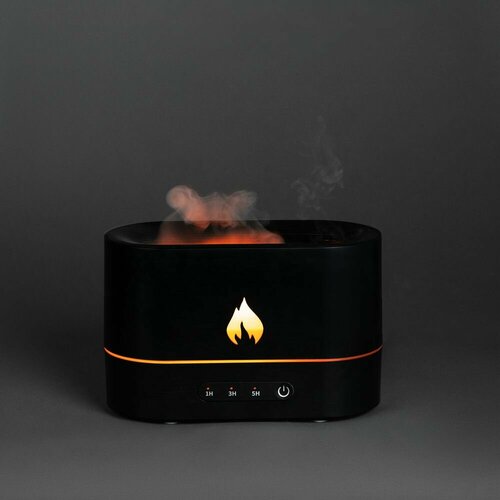 Увлажнитель-ароматизатор с имитацией пламени Fuego, черный ультразвуковой увлажнитель yoliba с имитацией пламени