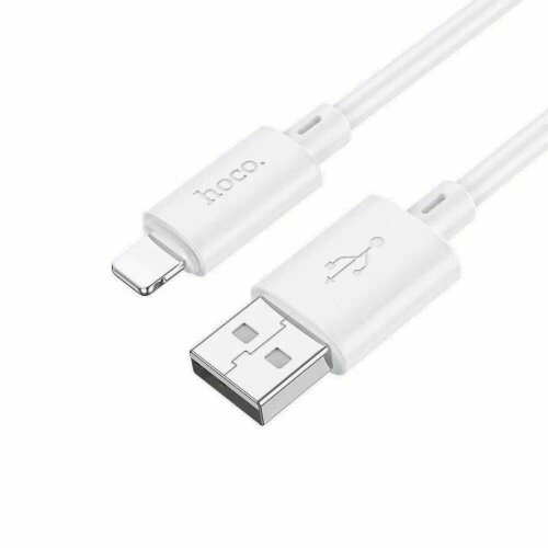 Кабель Hoco X88 для смартфона, USB - Lightning, 1 м, 2.4А, цвет белый, 1 шт usb кабель hoco x88 gratified lightning 8 pin 2 4а 1м tpu белый