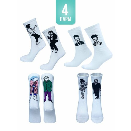 фото Носки big bang socks, 4 пары, размер 35-39, белый
