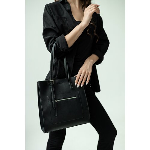 Сумка шоппер Vael, фактура матовая, гладкая, black