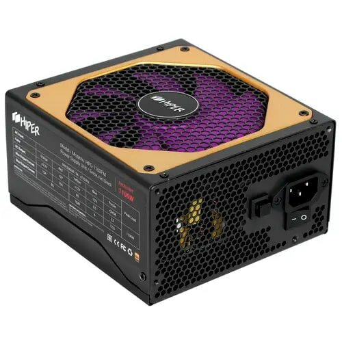 Блок питания ATX HIPER 1100W, 80+Gold, APFC, 140mm fan, full modular - фото №20