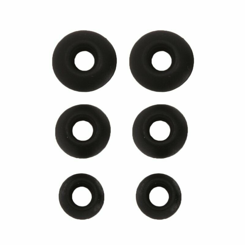 Запасные силиконовые вкладыши 3 пары, S, M, XL, черные