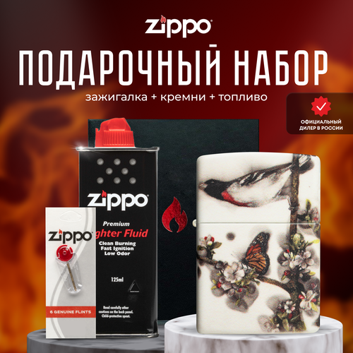 Зажигалка ZIPPO Подарочный набор ( Зажигалка бензиновая Zippo 49659 Spazuk + Кремни + Топливо 125 мл ) зажигалка бензиновая zippo 49659 spazuk бензин для зажигалки топливо 125 мл
