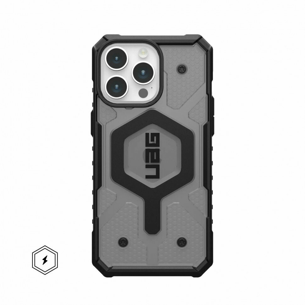 Чехол с поддержкой MAGSAFE Uag Pathfinder для iPhone 15 Pro MAX 6.7", цвет тонированный (Ash)