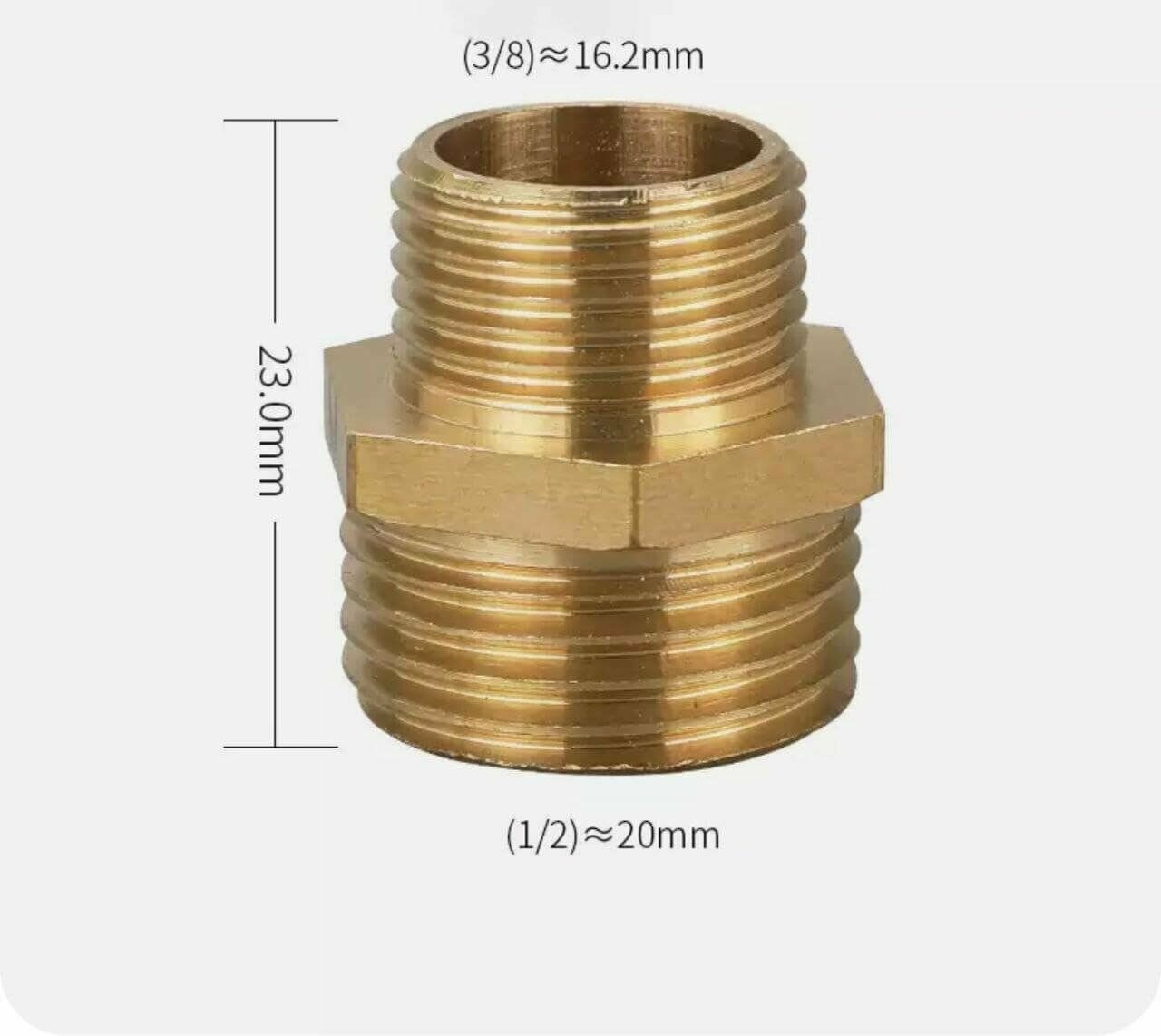 Соединительный фитинг переходник проходной НН 3/8" - 1/2", 2511 3/8-1/2