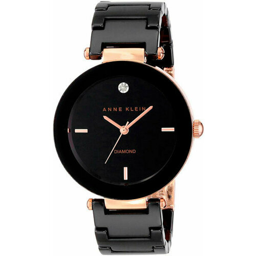 фото Наручные часы anne klein ceramic diamond 1018rgbk, черный, золотой