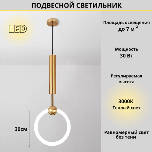FEDOTOV Светильник подвесной светодиодный 30 см FED-0044-BR 3000K