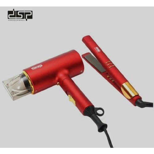 Набор для укладки волос 2в1 красный утюжокфен Универсальный красный 370000₽