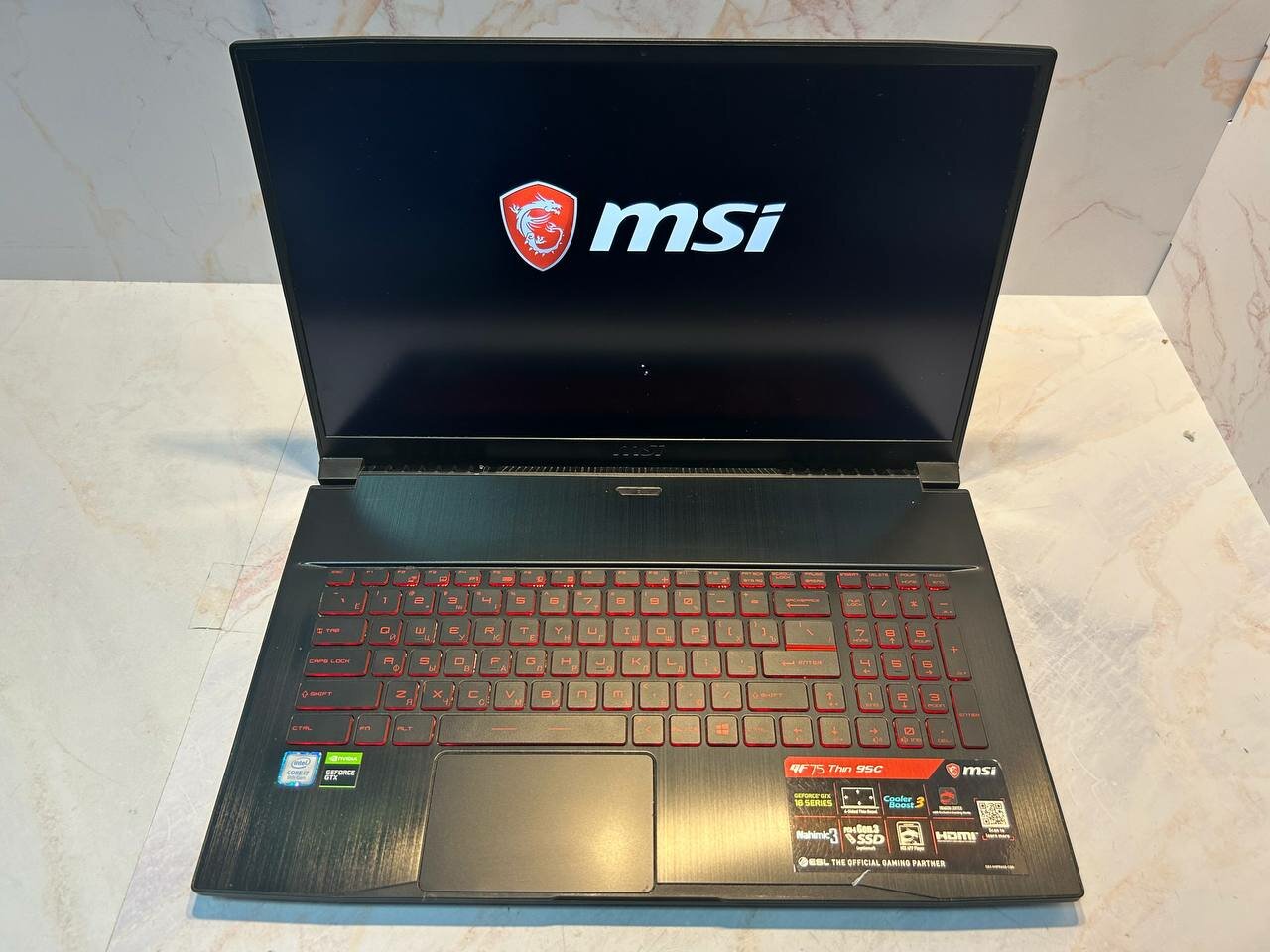 Ноутбук игровой MSI GF75 Thin 9SC-447RU. Конфигурация: i7-9750H/8GB/128GB+1TB/GTX 1650 4GB/Win11/FHD 120hz