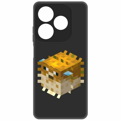 Чехол-накладка Krutoff Soft Case Minecraft-Иглобрюх для INFINIX Smart 8 черный чехол накладка krutoff soft case minecraft свинка для infinix smart 8 черный