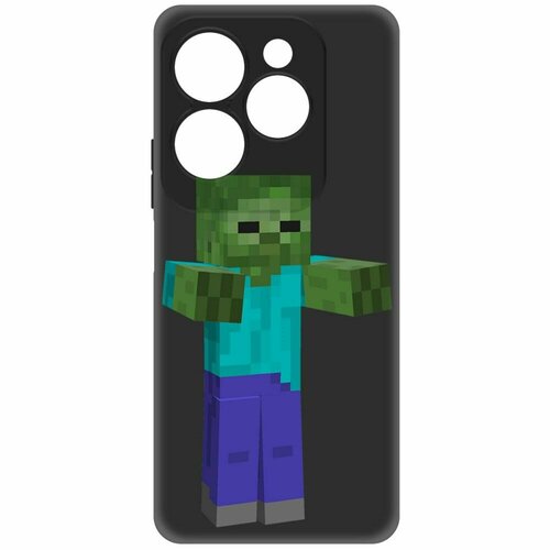 Чехол-накладка Krutoff Soft Case Minecraft-Гигант для INFINIX Hot 40 Pro черный чехол накладка krutoff soft case minecraft алекс для infinix hot 40 pro черный