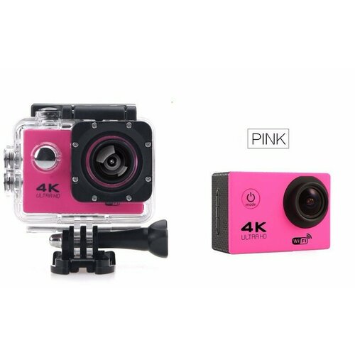 Экшн-камера 4K ULTRA HD розовая WiFi 16G SD-карта в комплекте 5k экшен камера wifi action sport camera 5120x4096 2 0 дюйма экран двойной подводная слот micro sd с набором креплений