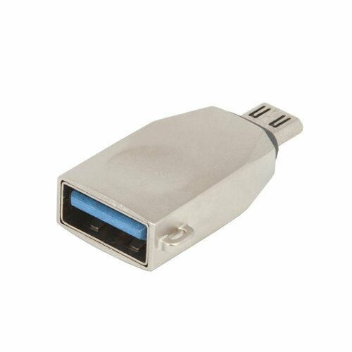 Переходник Hoco UA10, MicroUSB - USB 3.0, OTG, для подключения устройств к смартфону, серый