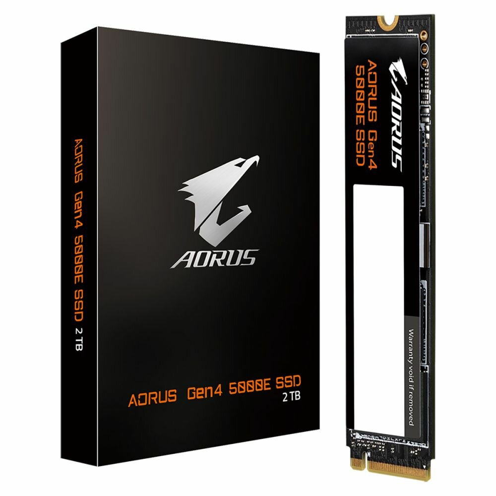 SSD накопитель GIGABYTE Aorus Gen4 5000E AG450E2TB-G 2ТБ, M.2 2280, PCIe 4.0 x4, NVMe, M.2