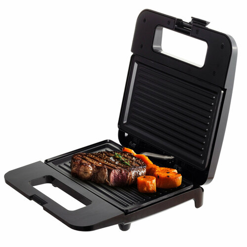 Гриль электрический 800 Вт Kamille KM 6718 с антипригарным покрытием черный 1778₽