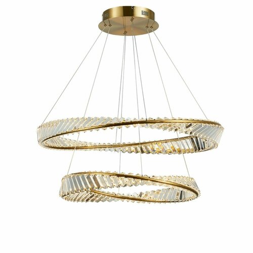 Люстра потолочная светодиодная подвесная диаметр колец 6040 см латунь 23990₽