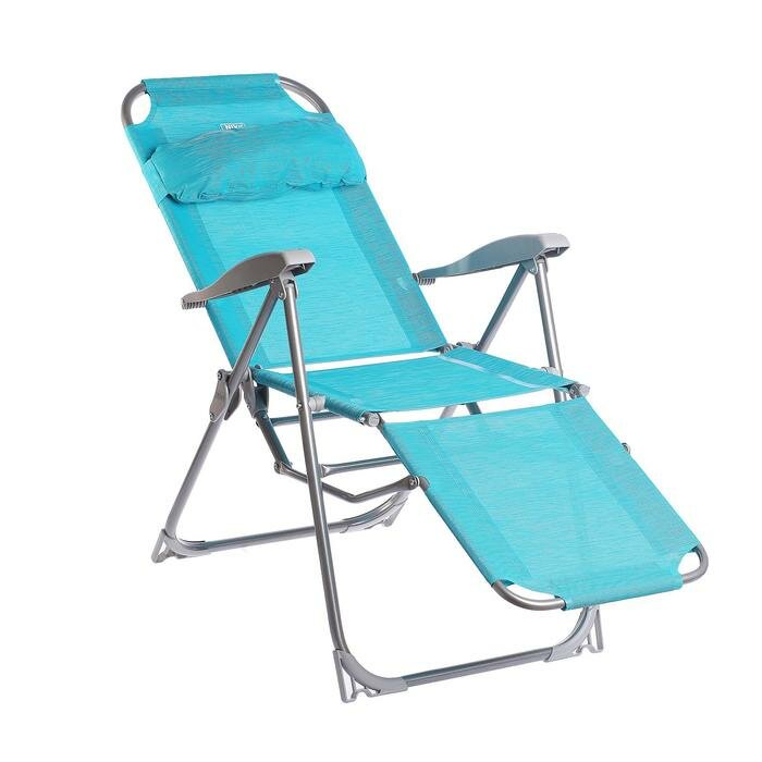 Кресло-шезлонг, 82x59x116 см, цвет бирюзовый - фотография № 3
