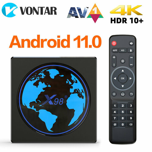 Смарт ТВ Приставка X98 Mini Amlogic S905W2 Android 11 Поддержка 4K BT Dual Wifi Медиаплеер Google Voice Память 4 Гб/32 Гб