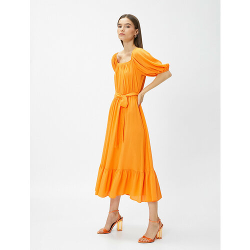 Платье KOTON, размер 42, оранжевый платье размер 42 оранжевый