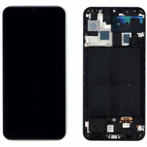 чехол накладка для samsung a505f a50 latex розовый Модуль (матрица + тачскрин) Amperin для Samsung Galaxy A50 SM-A505F (TFT) черный с рамкой