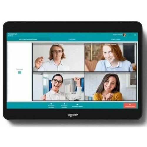 Контроллер Logitech TAP 939-001950 сенсорный для помещений различного размера видеоконференцсвязь logitech rally plus camera ultra hd 960 001242