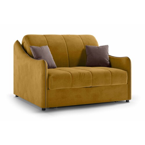 Диван Пиррогрупп Эско аккордеон горчичный / коричневый 140x126x92 см