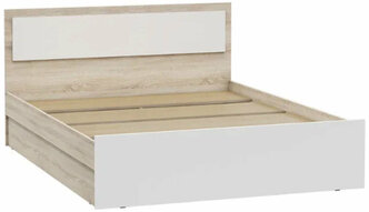 Кровать Миф Мартина; основание ДСП; белый / дуб сонома 203.7х123.5х80 см