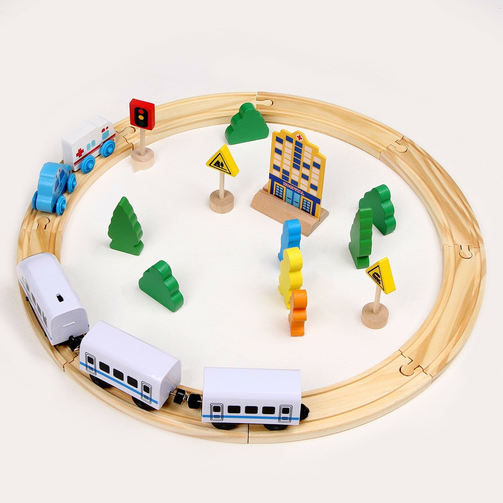 Детская железная дорога "Город", поезд на батарейках, для детей и малышей
