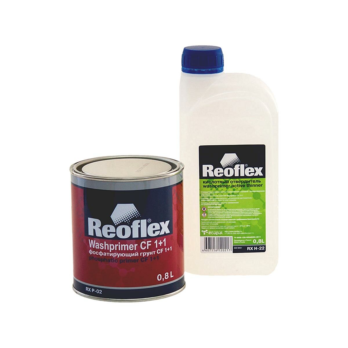 REOFLEX RX P-02 CF 1+1 Washprimer Грунт фосфатирующий (желтый) 0,8 л. с отвердителем 0,8 л.