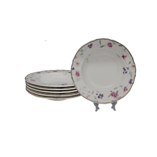 Набор тарелки глубокие суповые обеденные, материал фарфор, цвет белый