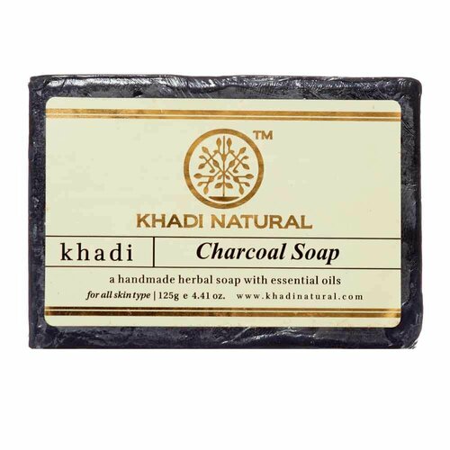 KHADI NATURAL Натуральное мыло ручной работы c углём 125г натуральное мыло с нимом khadi natural кади нейчерал 125г