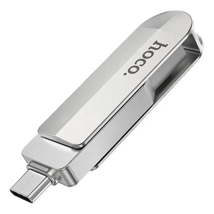 USB флеш-накопитель HOCO UD10 Wise, USB 3.0/Type-C, 32GB, серебристый — фото 17