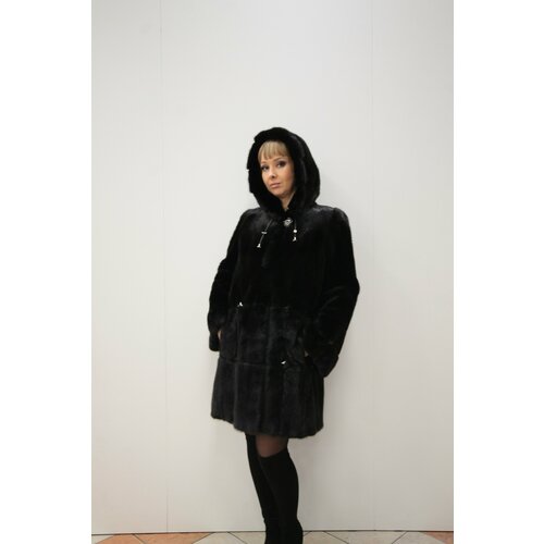 фото Шуба стиль, размер 50/52, черный