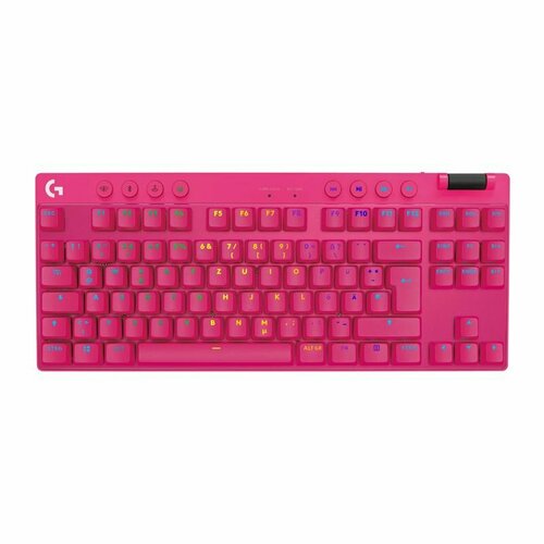 Игровая клавиатура Logitech PRO X TKL LIGHTSPEED, розовая logitech pro x tkl lightspeed tactile игровая клавиатура с подсветкой