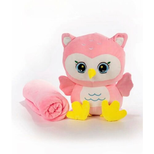 фото Мягкая игрушка сова / игрушка сова с пледом / сова розовая от gadfamily китай