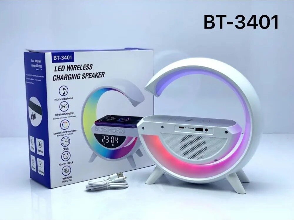 Смарт колонка с Bluetooth и беспроводной зарядкой BT 3401 - фотография № 7