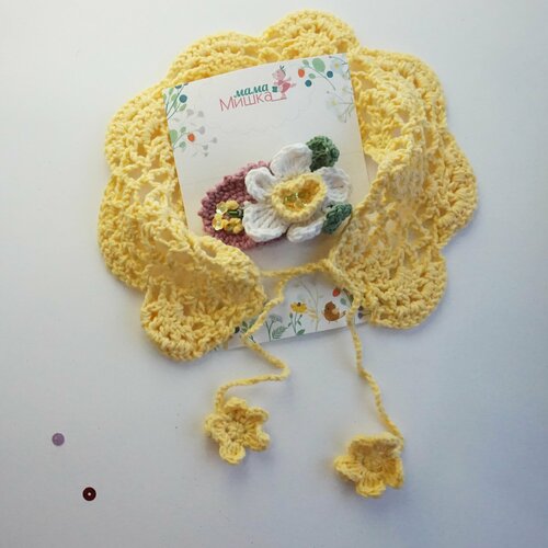 Комплект заколок для девочек с вязанным воротником, съёмный воротник вязанный, вязанный воротник для девочки