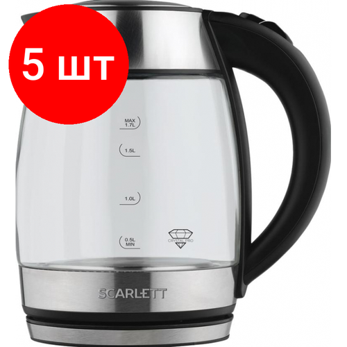 Комплект 5 штук Чайник электрический SCARLETT SC-EK27G94 стекло 2200Вт 17л сталь 1389800₽