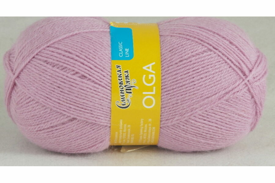 Пряжа Семеновская Olga (Ольга ПШ) астра_v2 (70220), 50%шерсть/50%акрил, 392м, 100г, 1шт