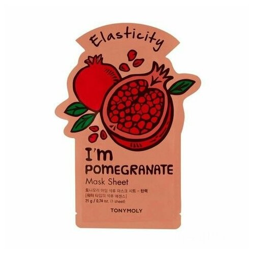 TONYMOLY набор Антивозрастная тканевая маска для лица с экстрактом граната I AM POMEGRANATE MASK SHEET - ELASTICITY, 5 шт*21 мл