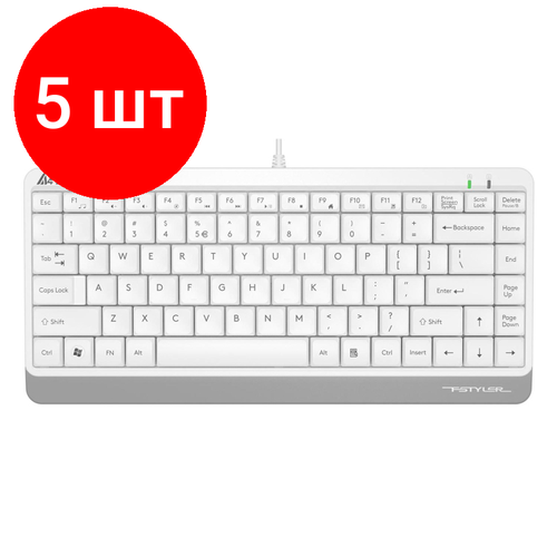 Комплект 5 штук, Клавиатура A4Tech Fstyler FK11 (FK11 USB (WHITE)) клавиатура проводная a4tech fstyler fk10 usb черный оранжевый