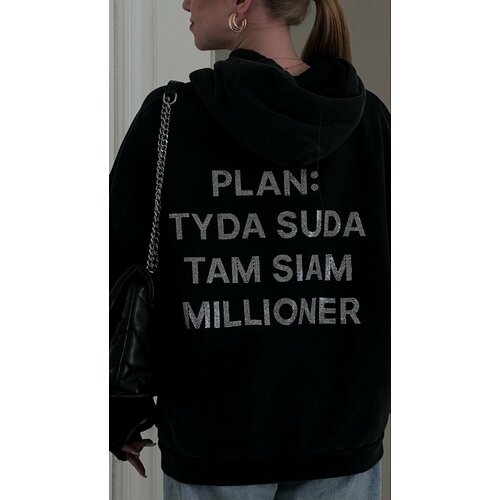 фото Худи план туда сюда там сям миллионер, размер s, черный китай