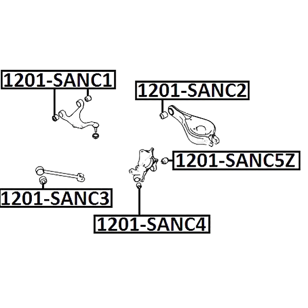 ASVA 1201SANC4 (551182B000) сайлентблок цапфы передний зад прав / лев