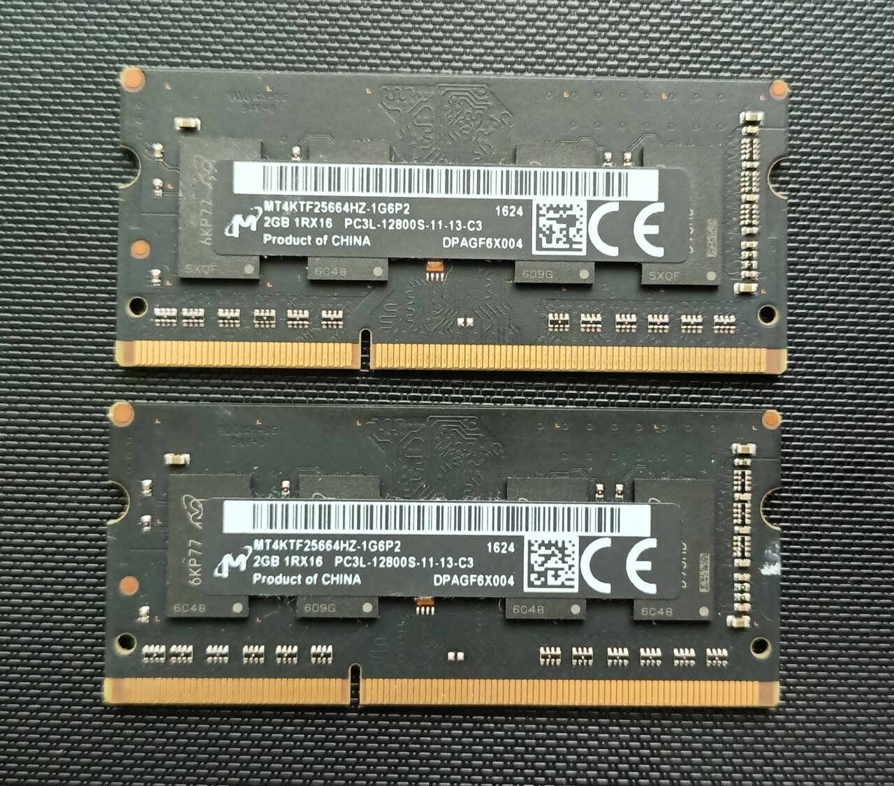 Micron 2GB x 2 PC3-12800 DDR3L-1600MHz
