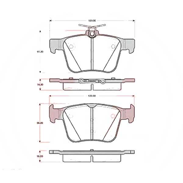 ZIMMERMANN 25009.165.1 (3Q0698451 / 5Q0698451 / 8V0698451A) колодки дисковые задн. 123x61x16 \ Audi (Ауди) a3, VW Golf (Гольф)