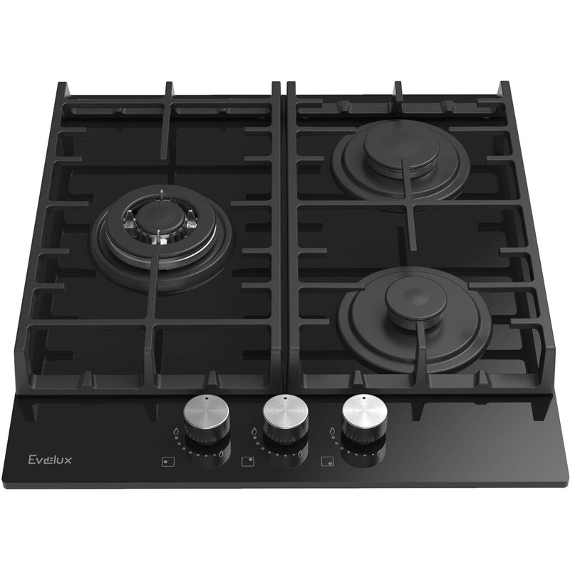 Варочная панель газовая EVELUX HEG 450 BG, черная, официальная гарантия — фото 1