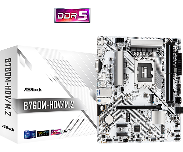 Материнская плата Asrock B760M-HDV/M.2 Soc-1700 Intel B760 DDR4