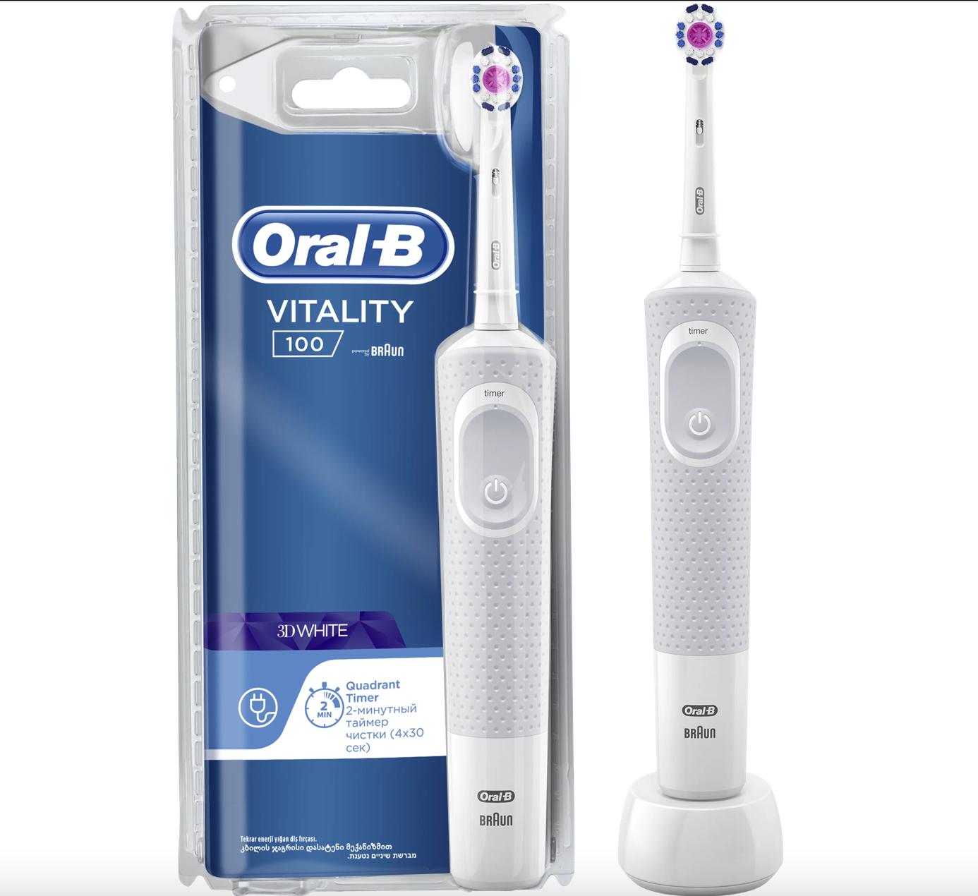 Электрическая зубная щетка Oral-B D100.413.1, белый