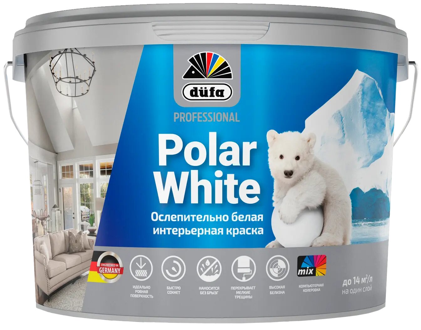 Краска интерьерная Dufa Polar White цвет белый 2.5 л