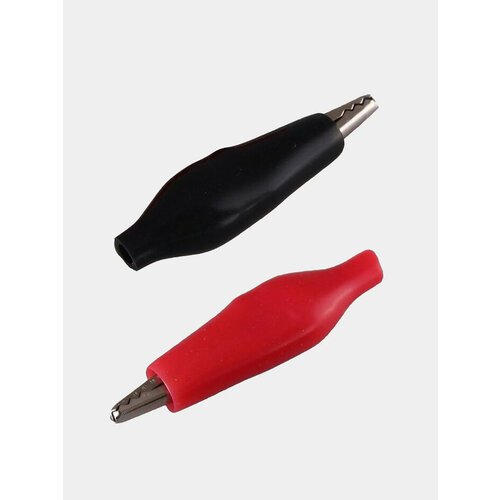 Зажим Крокодил в изоляторе Rexant 5 А 40 мм 2 штуки красный и черный 499₽